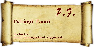 Polányi Fanni névjegykártya